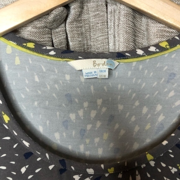 Boden Three Quarter Sleeve Gray & Yellow Abstract Print Tunic Size 10 - Picture 3 of 14
